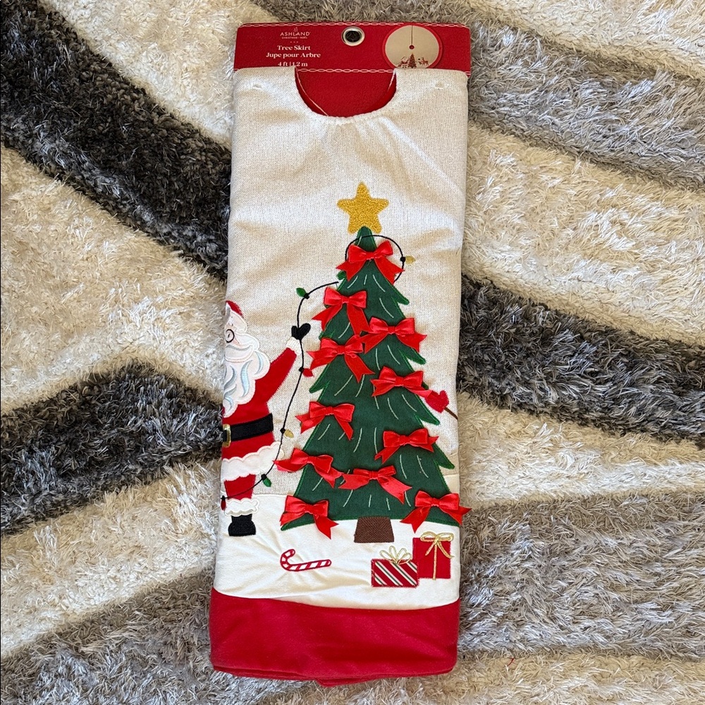 Festive Santa & Christmas Tree Skirt